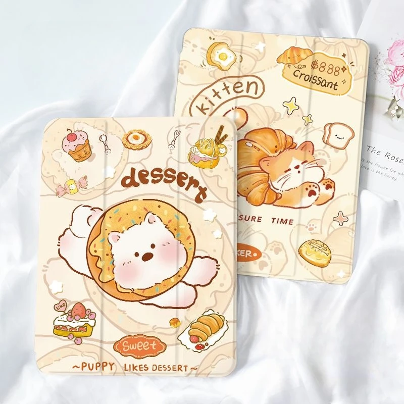 Bread Dog Smart Cover with Pencil Holder for Redmi Pad SE 11 Inch Xiaomi Pad 7/7Pro 8/8Pro 11.2 Xiaomi Pad 5/5Pro 6/6Pro 11 Inch