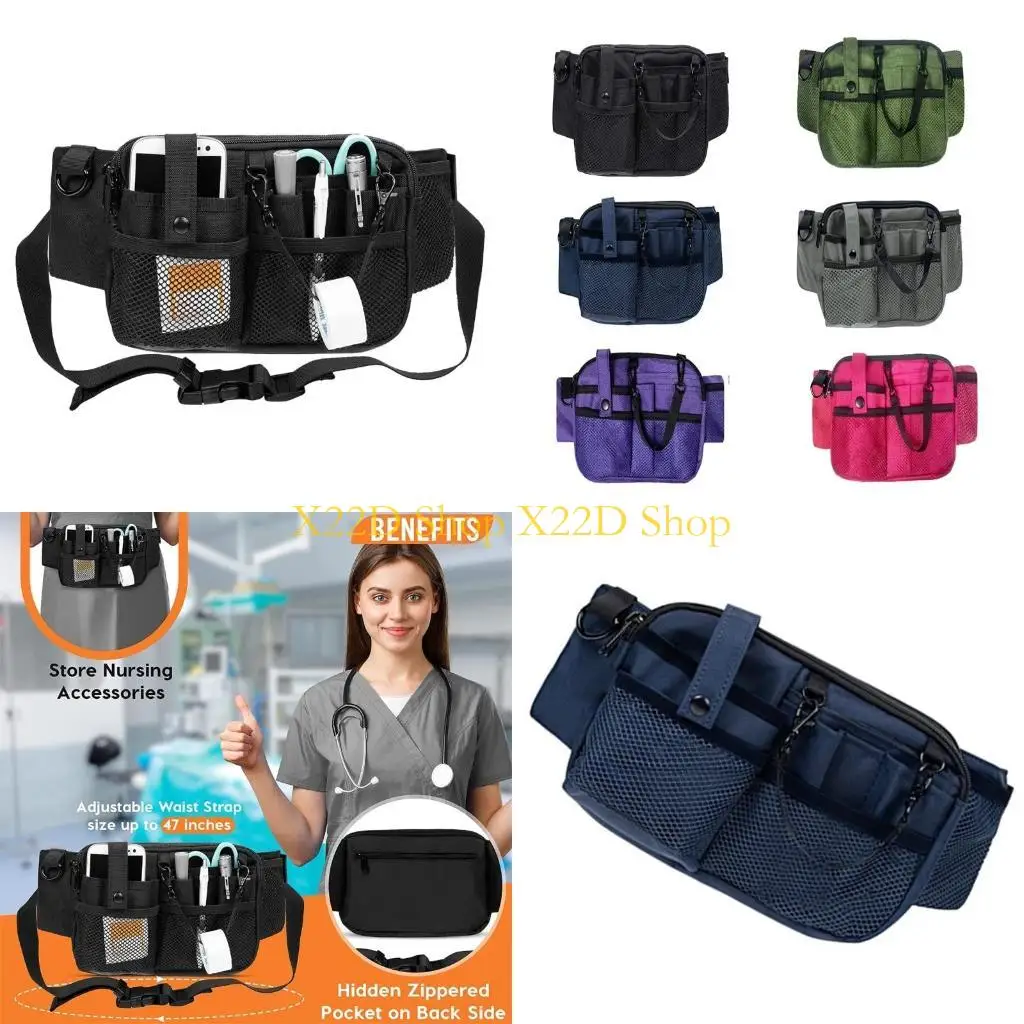 X22D Nursing Fanny Pack Medicals Gear Pocket,Utility Storage Waist Pack for Stethoscopes,Bandage Scissors,Emergency Supplies