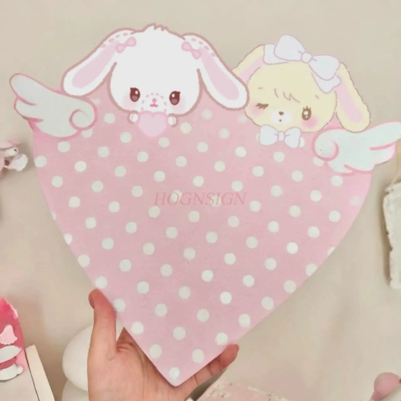 1pcs Adorable Cartoon Dessert Rabbit Felt Decal Corkboard Wall Photo Message Board No-Drill Wall Decal