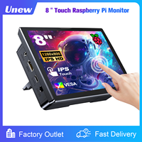 8 inch Raspberry Pi 5 4 Monitor LCD Dispaly 1280x800 16:10 Touch Screen HDMI USB for DIY Pi 4 3 Built in Fans Speaker