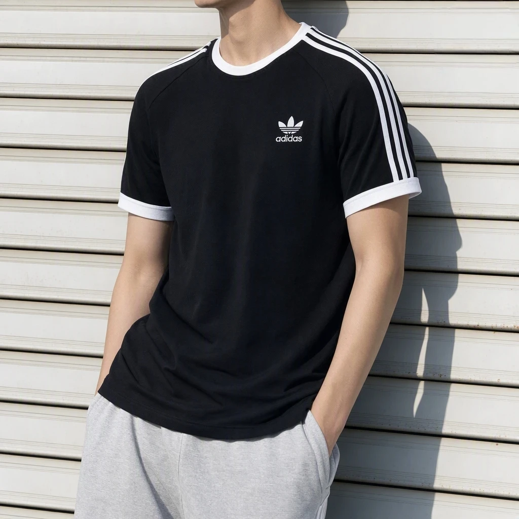 adidas-originals-brand-logo-retro-patchwork-round-neck-cotton-sports-casual-striped-short-sleeved-t-shirt-unisex-kb2459