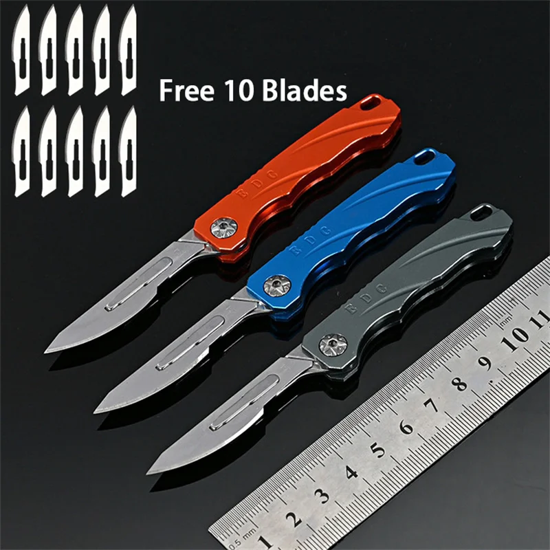 Titanium Alloy Quick Opening Folding Knife Practical Knife Mini Folding Key Chain Scalpel EDC Express Opening Knife