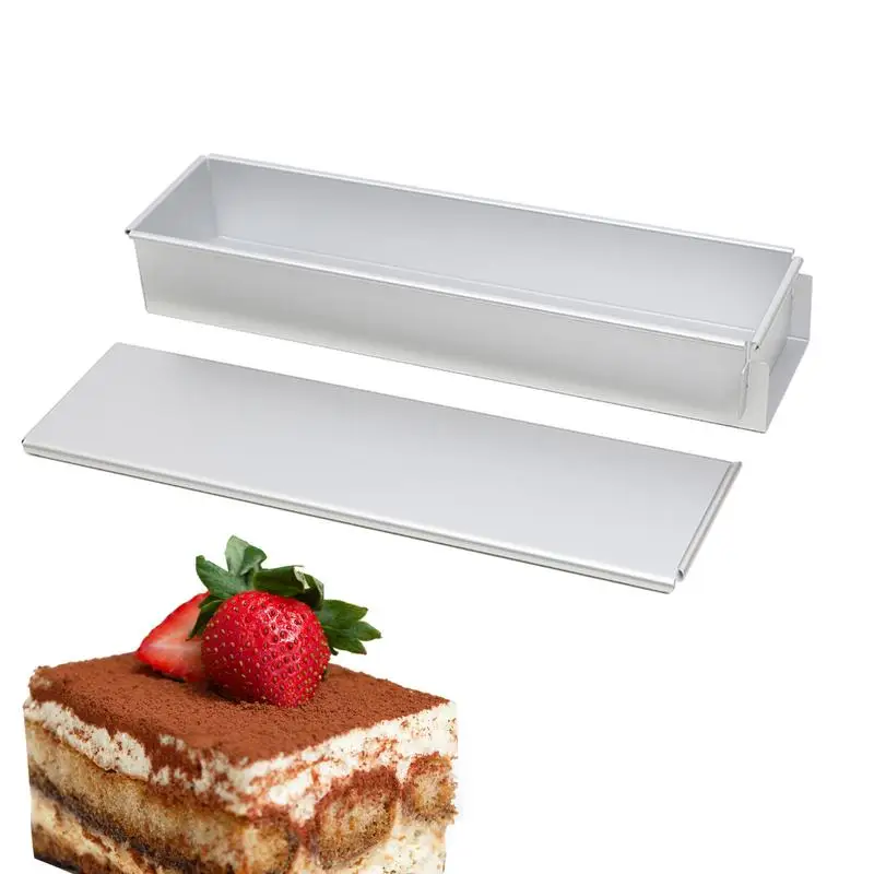 Rectangle Cake Pan Aluminum Mousse Mold With Lid Bread Pan Mousse Mold Removable Rectangular Non-Stick For Tiramisu Cheesecake ﻿