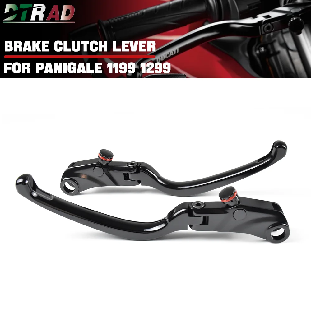 For DUCATI 1199 1299 899 959 Panigale S R CNC Ajustable Brake Clutch Levers Motorcycle Accessories Foldable Handlebar Lever Logo