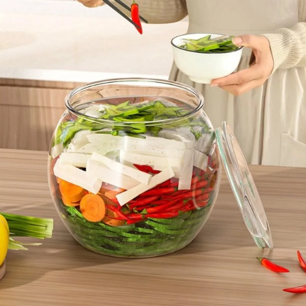 New Transparent Rice Bucket Barrel Sealed Large-Capacity Pickle Jar Moisture-proof Plastic Grain Container Household