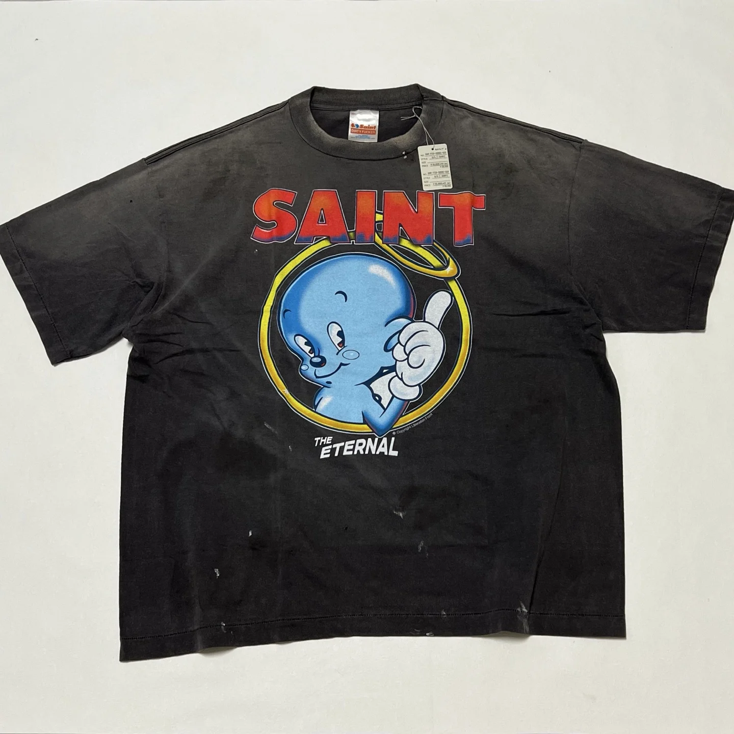 Best Version Saint Blue Baby Printed Women Men T shirts tees Hiphop Oversized Men Casual Cotton Thick T shirt For Summer STyle
