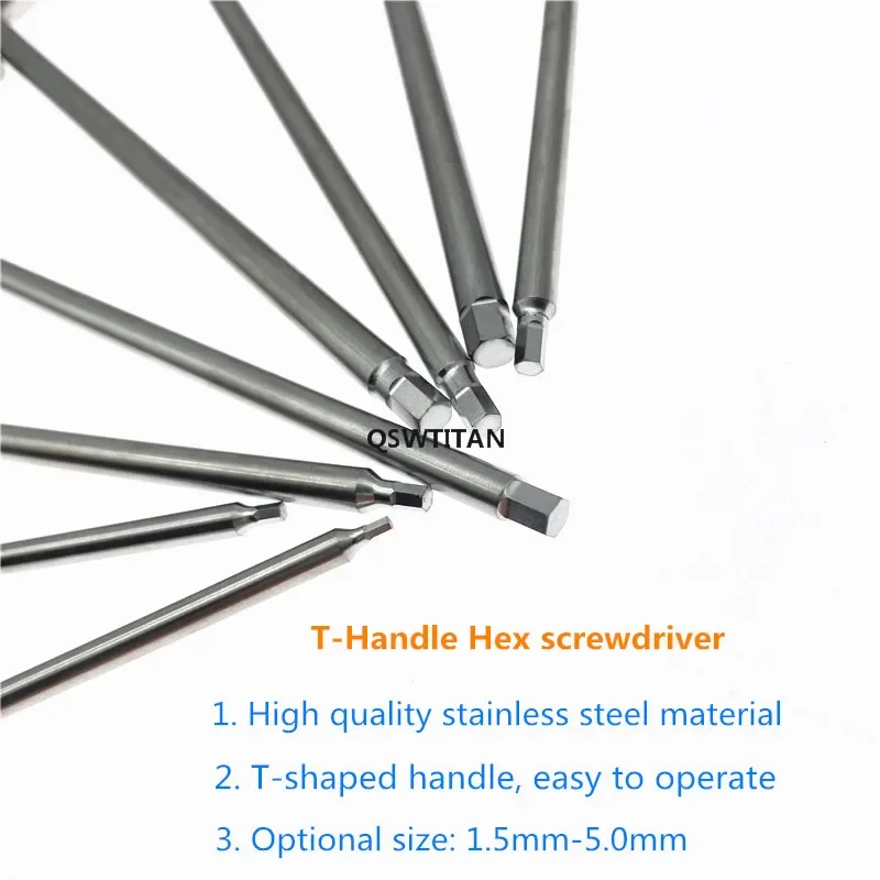 QSWTITAN Bone Screwdriver Bone Screw Driver Hex Screwdriver Stainless Steel Orthopedics Instruments