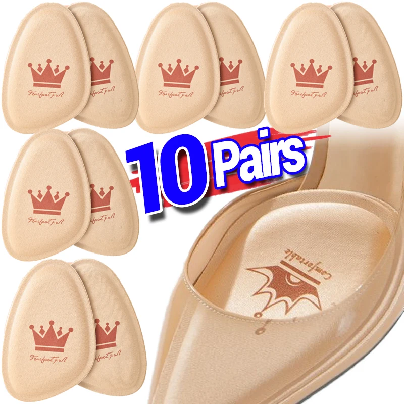 

Non-slip Crown Forefoot Pads Women Cushion Pain Relief Breathable Foot Care Pads High Heels Half-size Insert Shoe Sole Insoles
