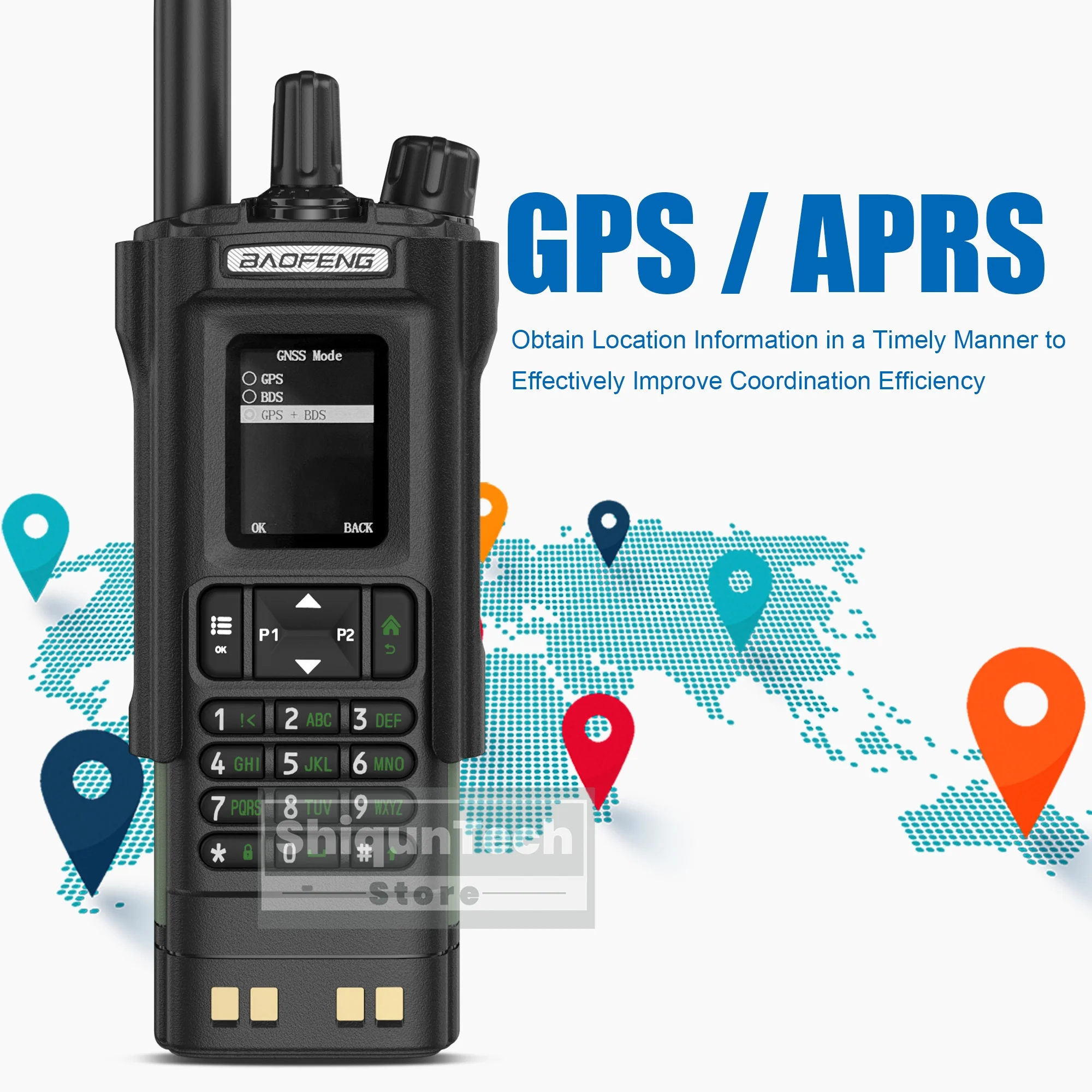 BAOFENG DM-32 with Belt Holster DMR Radio Digital GPS APRS Walkie Talkie AES256 Encryption 999CH Dual Mode Analog Dual Time Slot