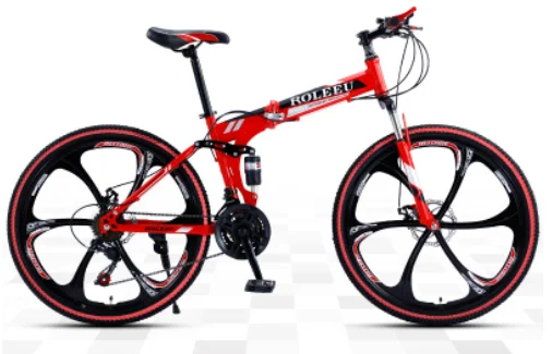 

2024 Montagne Mountain Bicycle 26 inch 21 speed Six blade wheel Alloy Disc Brake Folding Mountain Bike Foldablee For Unisex