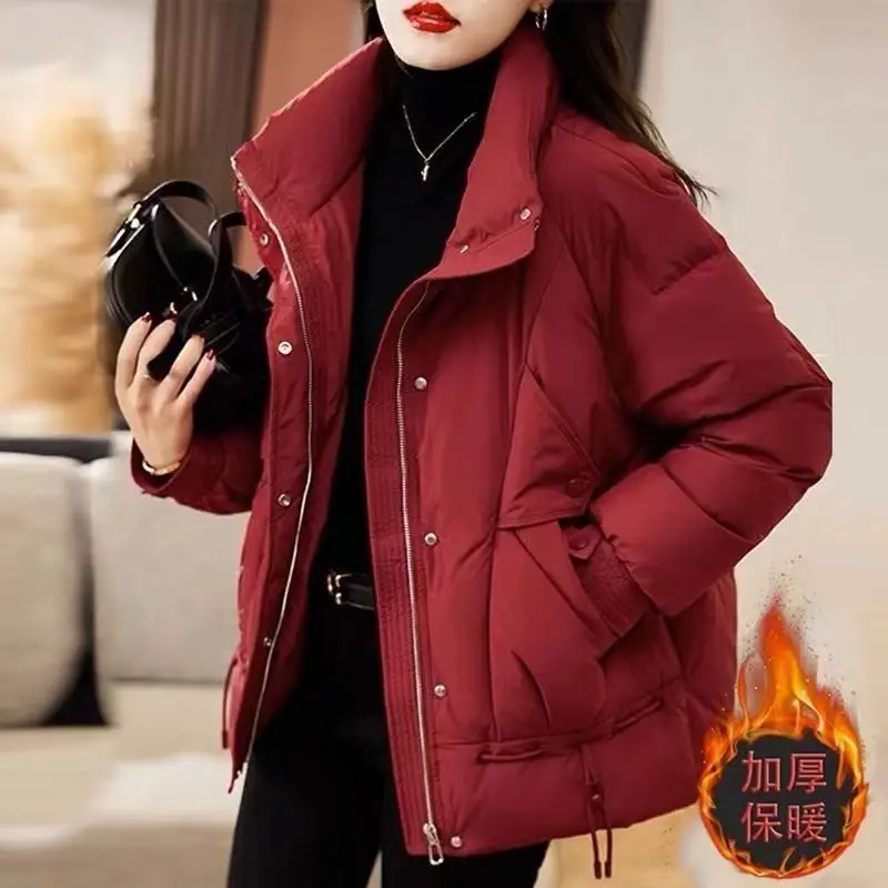 

Down Cotton Jacket for Women in Winter 2025 New Loose and Thick Cotton Jacket Women's Plus Size Short Fashion Jacket Niche