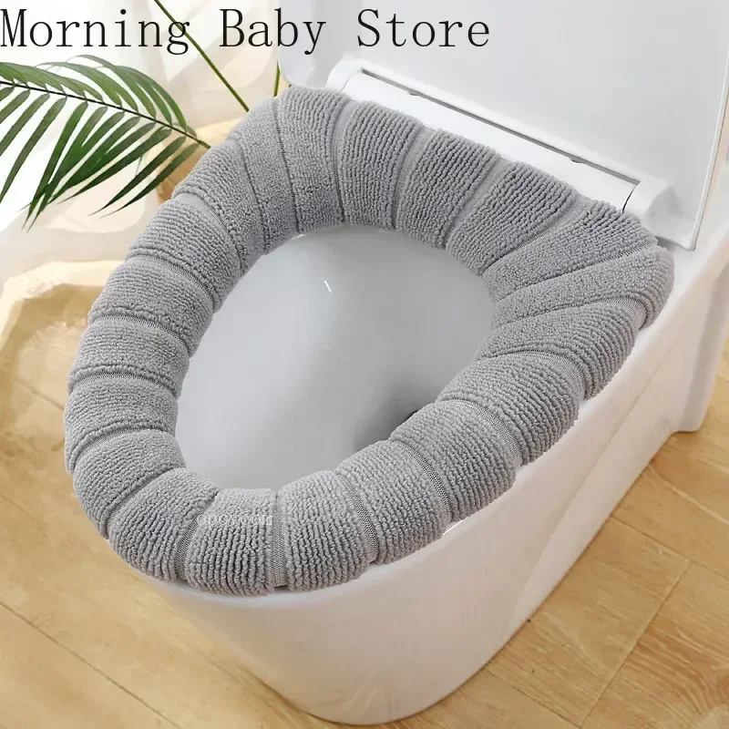 Universal Pumpkin Pattern Toilet Seat Cover Warm Washable Knitting O-shape Closestool Mat Children Potty Training Accessories