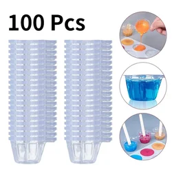 100/50/10Pcs 40ML Plastic Disposable Cups Dispenser Silicone Resin Mold Kit For DIY Epoxy Resin Jewelry Making Tools Accessories