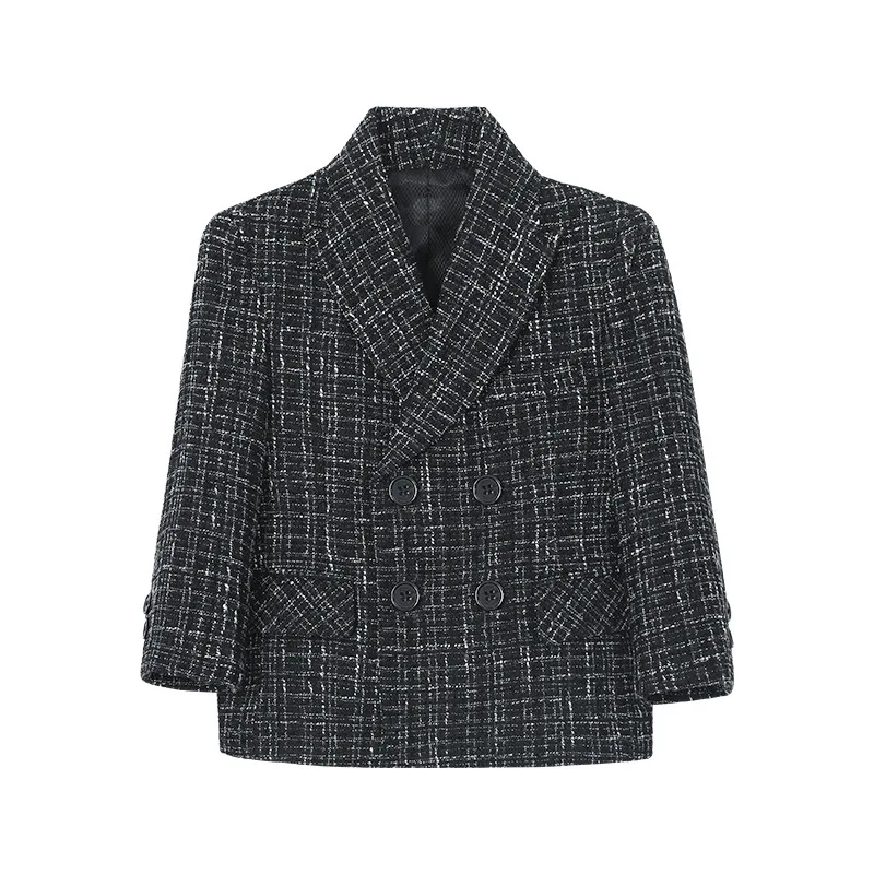 

Детский твидовый пиджак, пальто, модный двубортный детский пиджак в клетку, куртка для джентльменов и мальчиков, официальная верхняя одежда для вечеринок и свадеб, От 2 до 12 лет