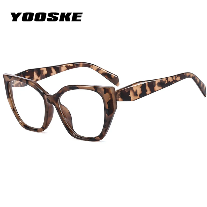 YOOSKE New Cat Eye Anti-blue Light Glasses Women Men Metal Spring Leg Spectacles Computer Glasses  Eyeglasses Frame Optical