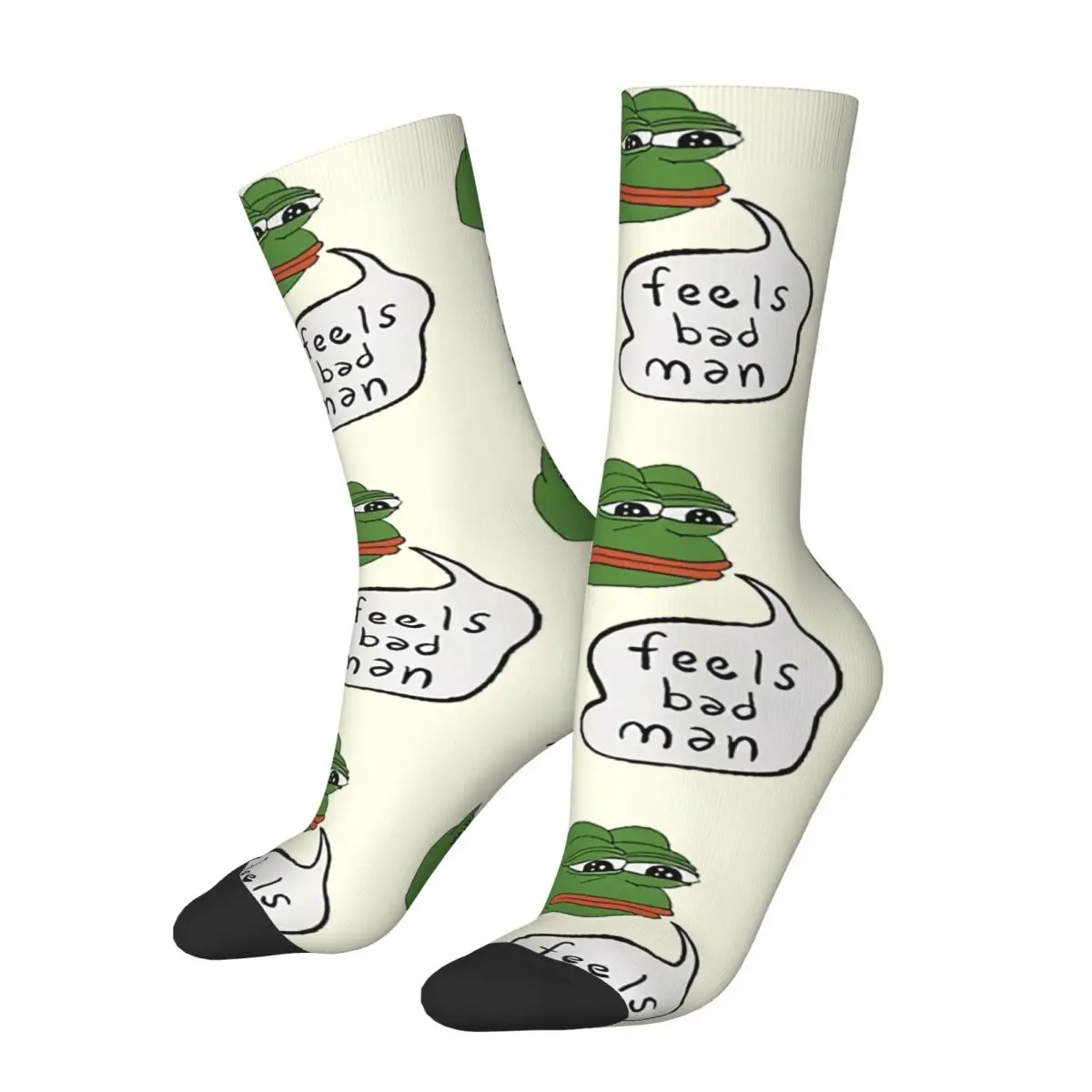 Retro Feels Bad Men's Socks Pepe The Frog Unisex Hip Hop Seamless Printed Crazy Crew Sock Gift