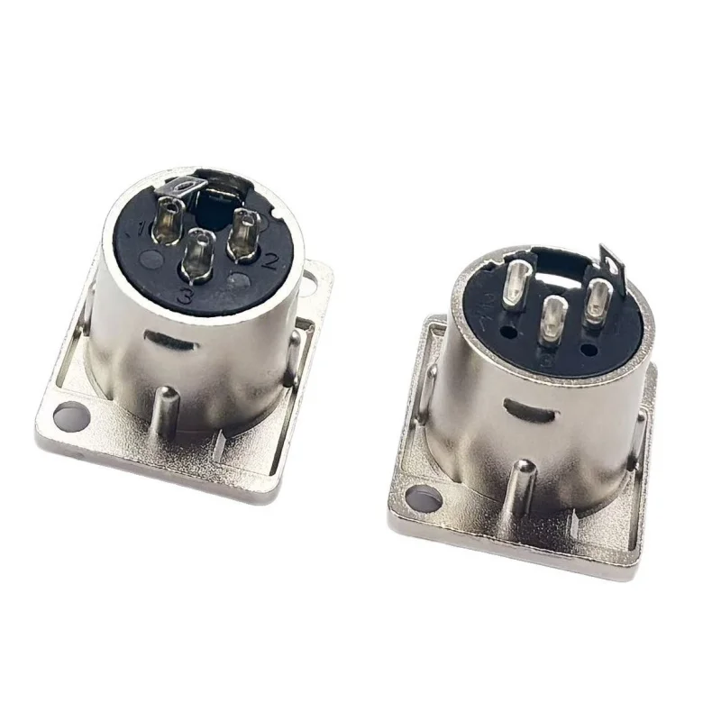 3pin Female Panel Audio Microphone Jack Plug Connector Copper Contact XLR Connector Metal Canon Socket