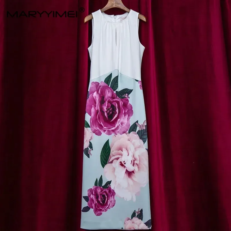 MARYYIMEI جديد المدرج مصمم الصيف فستان ضيق للحفلات المرأة الساحرة زهرة طباعة حزمة الأرداف فساتين XXL Vestdios