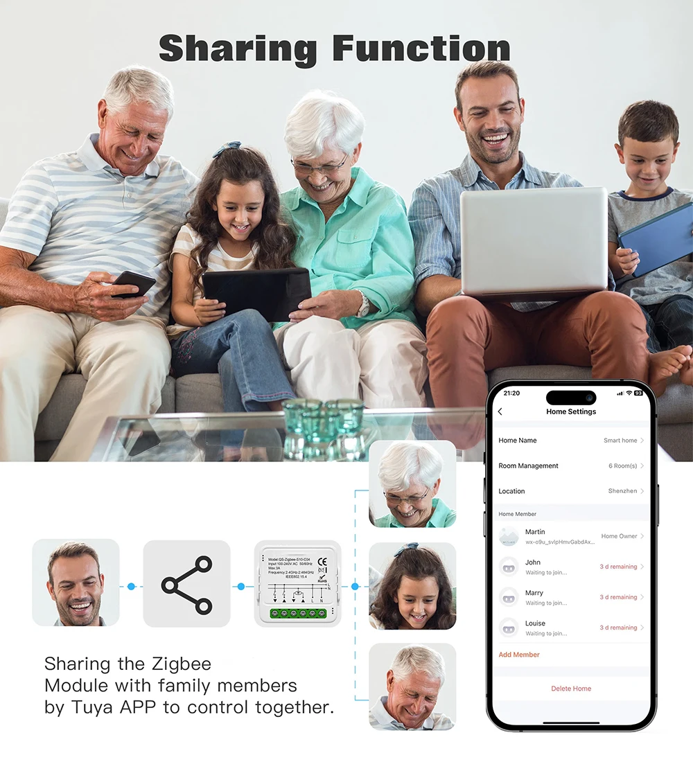 Zigbee 16A 1CH/2CH Smart Switch Breaker Mini Smart Home Relais Automatisierungsmodul Kompatibel mit Tuya Hub Smart Life Alexa Google Home – Detail 13