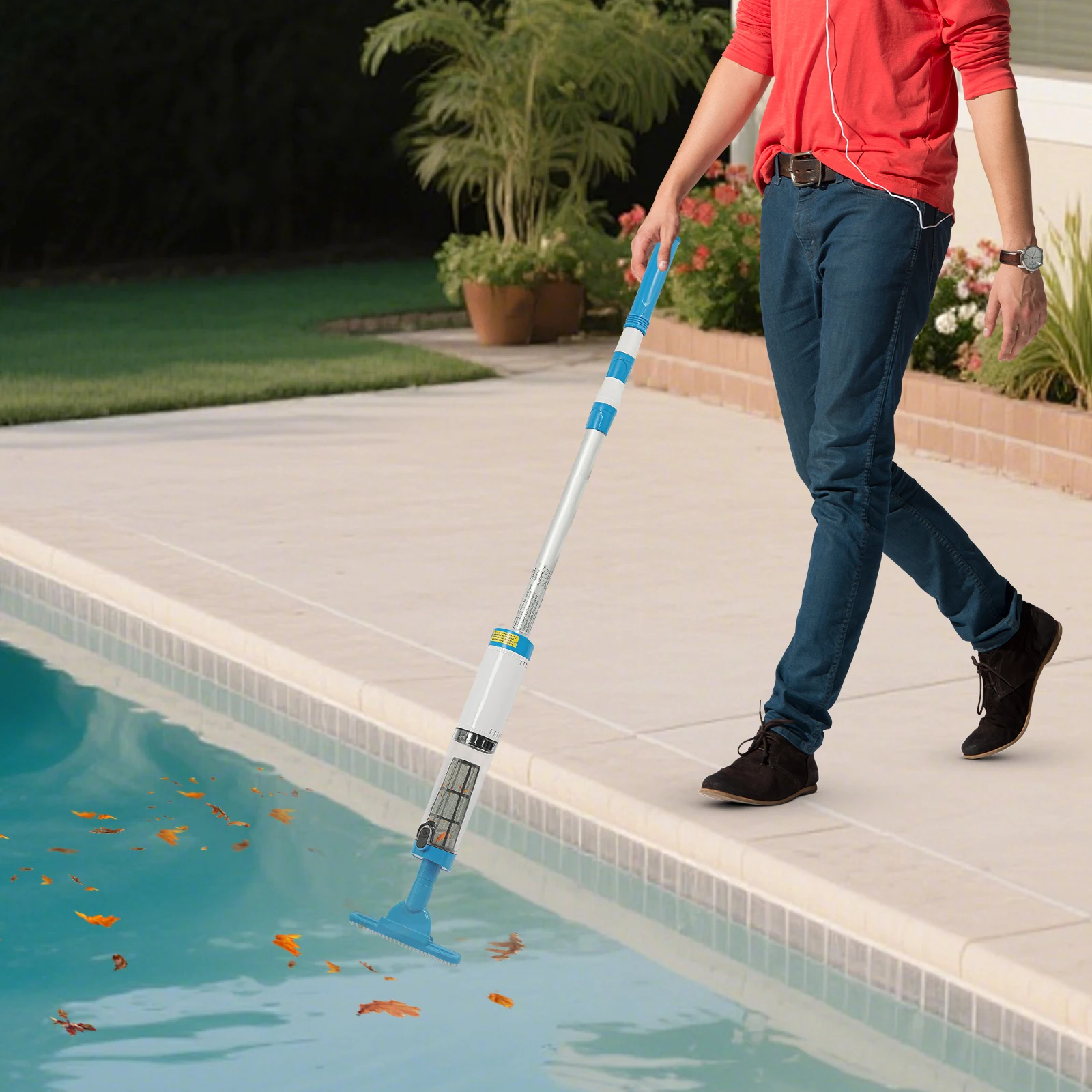 Aspirateur de piscine 3 en 1, aspirateur de piscine avec écran et poignée, aspirateur de piscine à main pour piscines