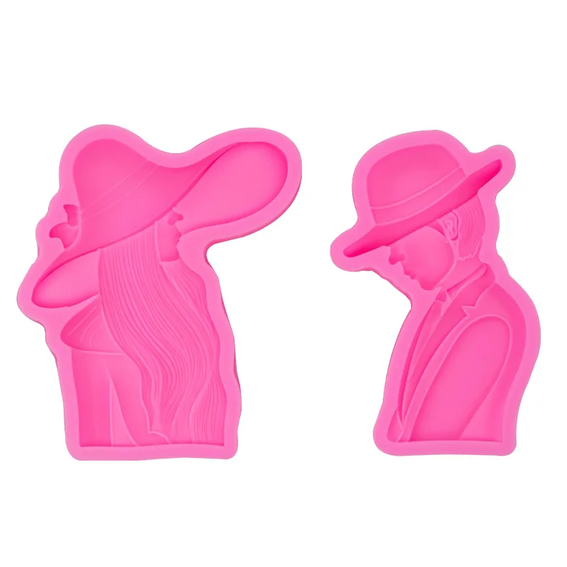 Hat Lovers Men and Women Silicone Molds DIY Fondant Cake Decorating Tools Resin Clay Soap Candy Chocolate Gumpaste Mold