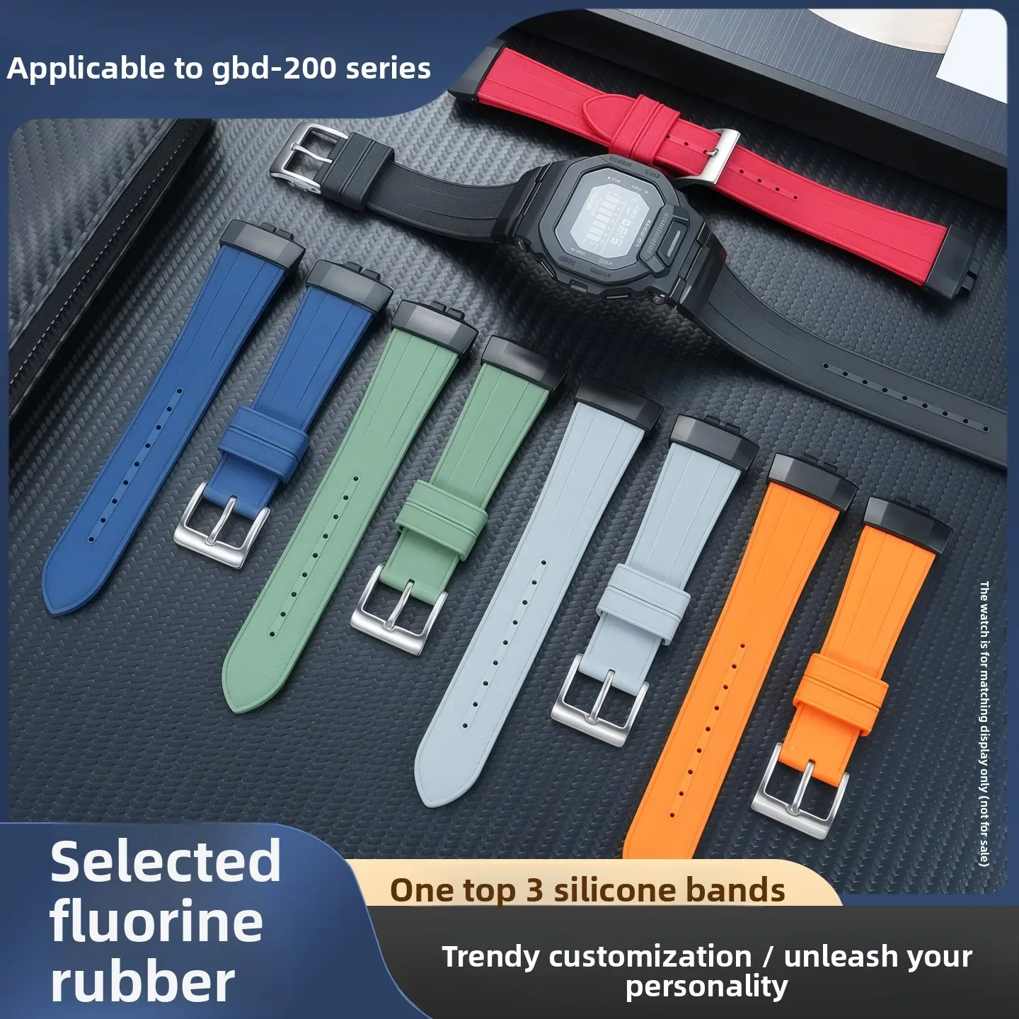 

Для Casio модифицированный ремешок для часов FKM 3506 GBD-200-1/2/9 gbd-b200 GBD200 мужской спортивный ремешок для часов из фторкаучука силиконовый браслет на запястье