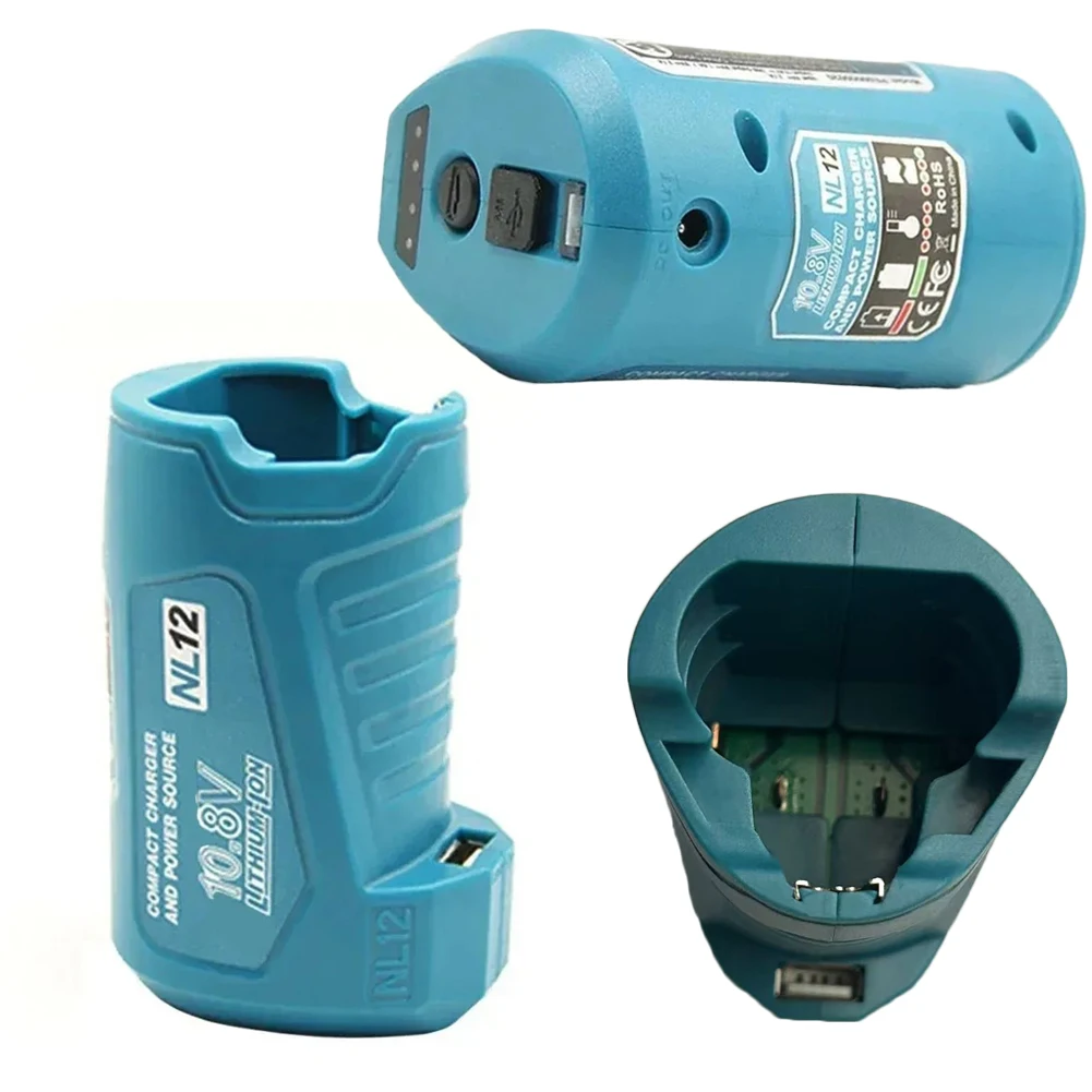 BL1013 Battery Adapter 10.8V To 12V DC USB Converter For Power Tool Lithium Charger With USB Input Blue BL1013