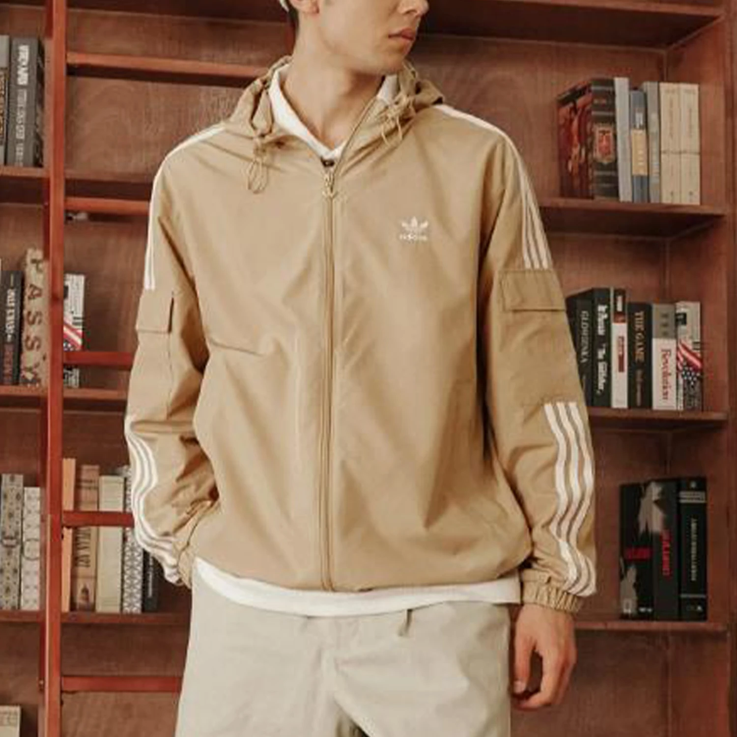 Adidas genuine clover men's and women's classic retro sports hooded jacket KB1943