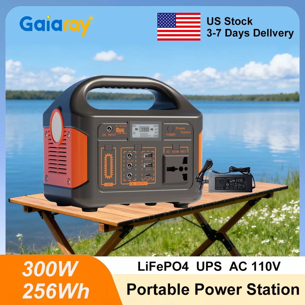 Gaiaray 300 واط محطة طاقة محمولة التيار المتناوب 110 فولت مولد الطاقة الشمسية التخييم LiFePO4 بطارية 256Wh UPS موجة جيبية نقية للمنزل RV في الهواء الطلق #1