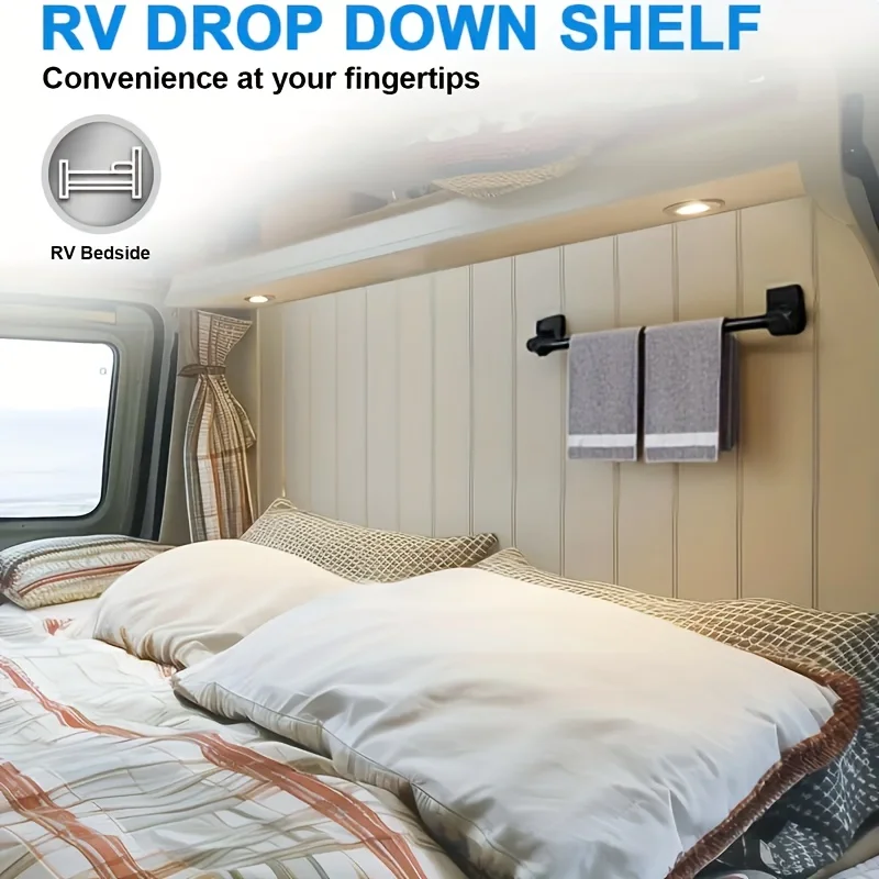 2pc no-drill RV towel racks for wall storage in campers save space perfect for bathroom kitchen towels RV accessories