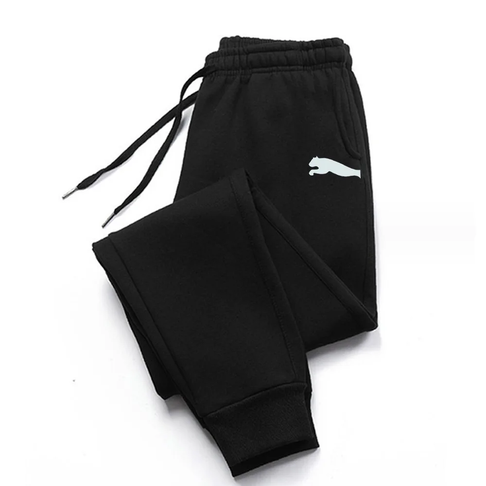 

Male and Female casual fleece drawstring jogging pants running pants gym pants lettering print workout fall winter