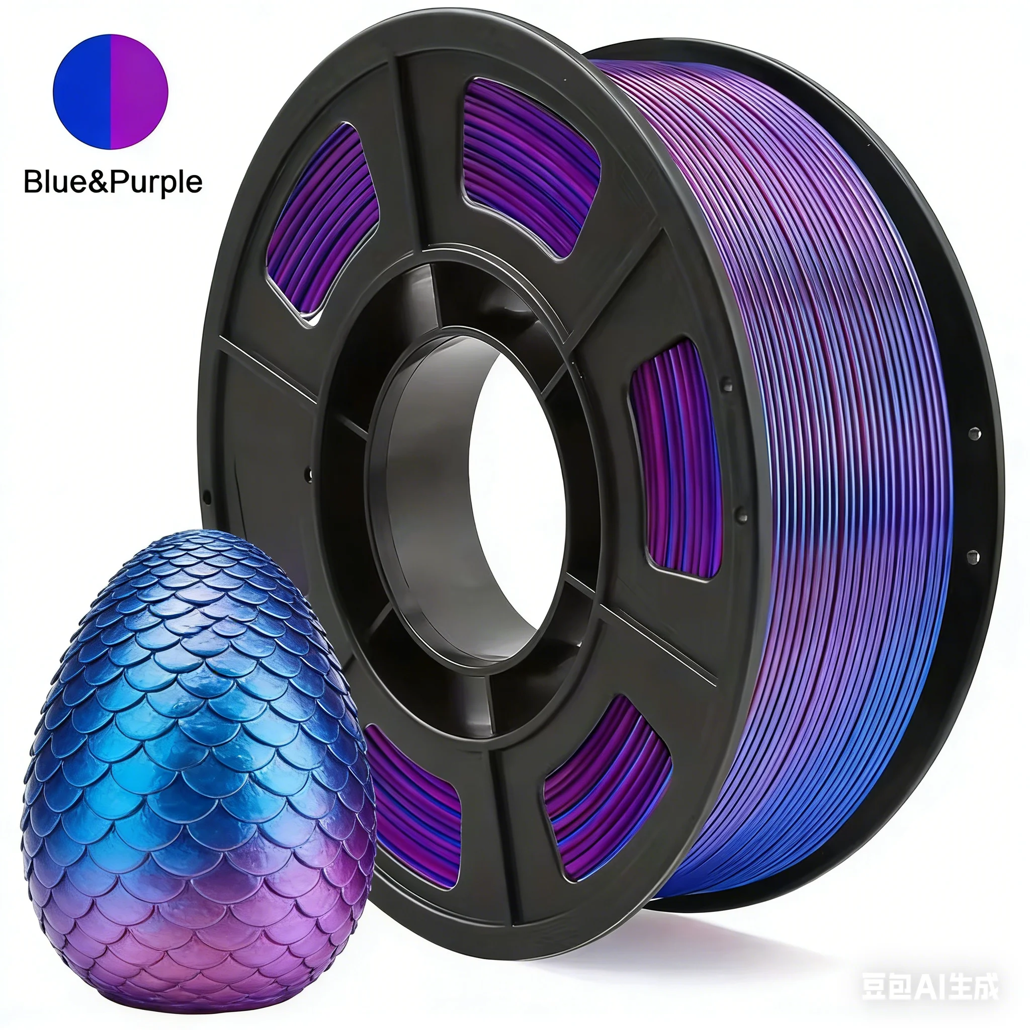 

Шелковая двухцветная PLA-нить для 3D-принтера, 1.75 мм +/- 0.02 мм, двухтонная PLA-нить 250 г (0.55 фунта), сине-фиолетовая