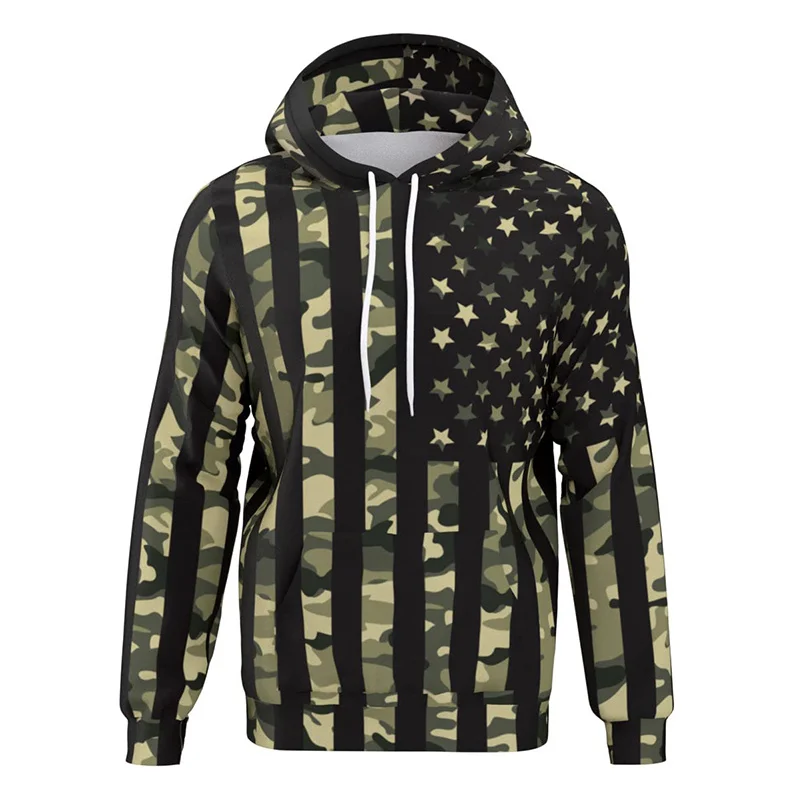 US Flag Camouflage Graphic Hoodie Men Clothing 3D Camo Print New in Hoodies Women Harajuku Fashion y2k Pullover Sweatshirt