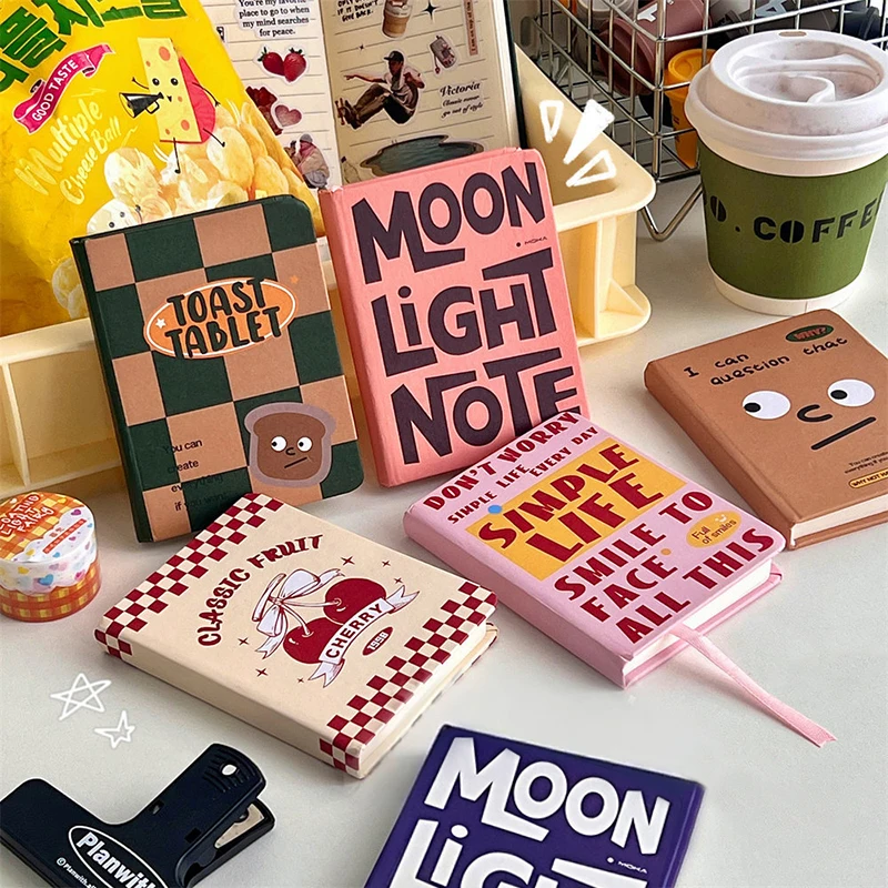 A7 American Retro Cartoon Big English Letter Notebook Portable Pocket Student Mini Journal Book Cute Notepad