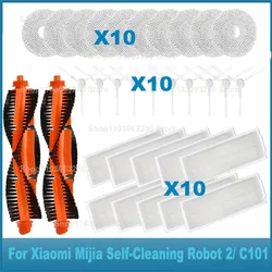 Fit For Xiaomi Mijia X20 / Mijia Self-Cleaning Robot 2 / C101 Robot Vacuum Cleaner Spare Parts Main Side Brush Hepa Filter Mop