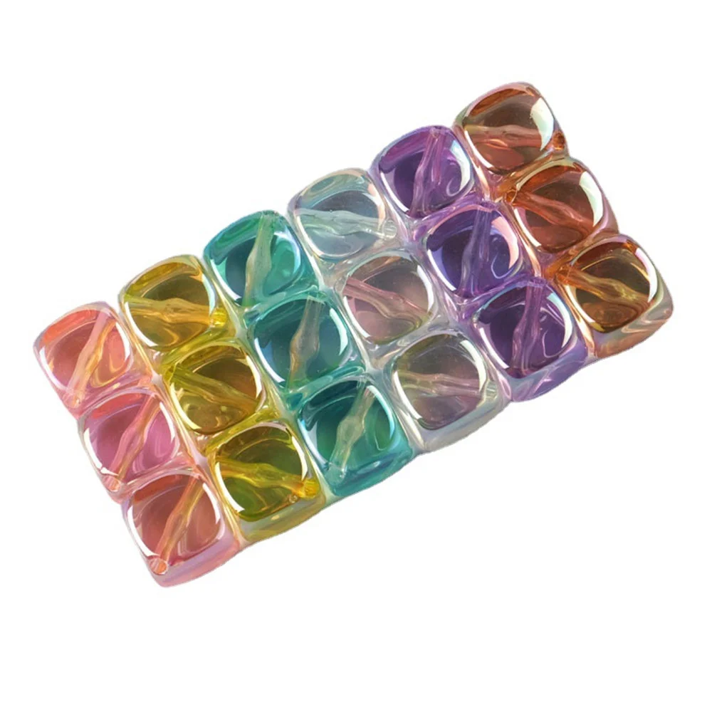 CH39  Color Ice Cube Square Bead Diagonal Hole Candy-colored Beaded Acrylic Bracelet Jewelry Accessories Diy Hand-made.