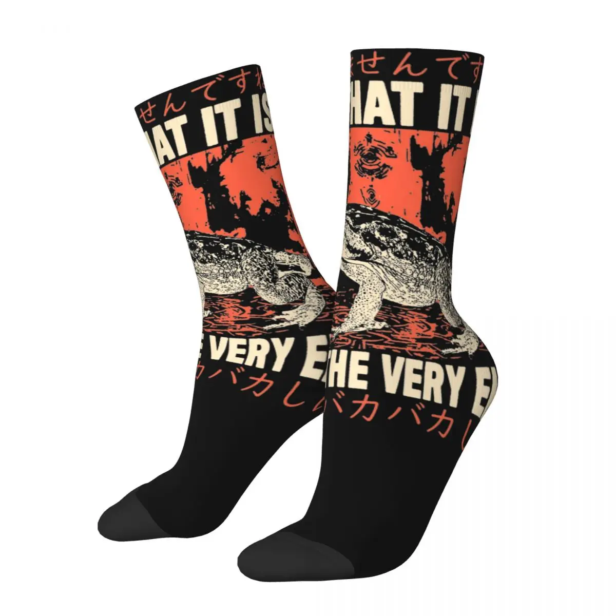 It Is What It Is Frog Theme Design Socks Stuff for Men Women Flexible Dress Socks