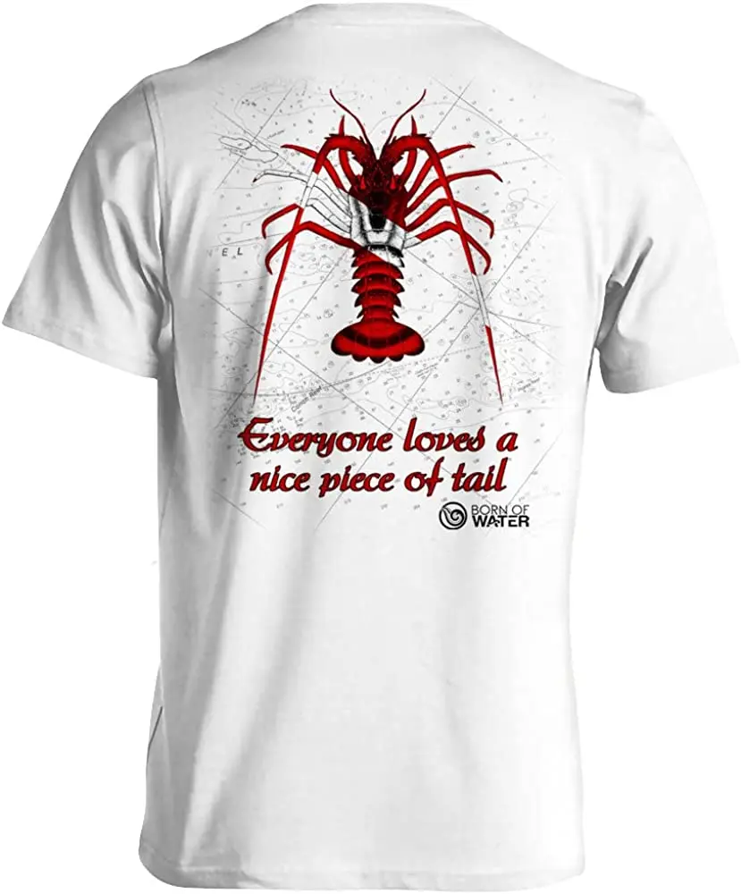 Lobster Scuba Diving 100% Cotton Short Sleeve O-Neck T-Shirt: Men\'s Short Sleeve for Fishing, Boating and Beach Casual T-shirt