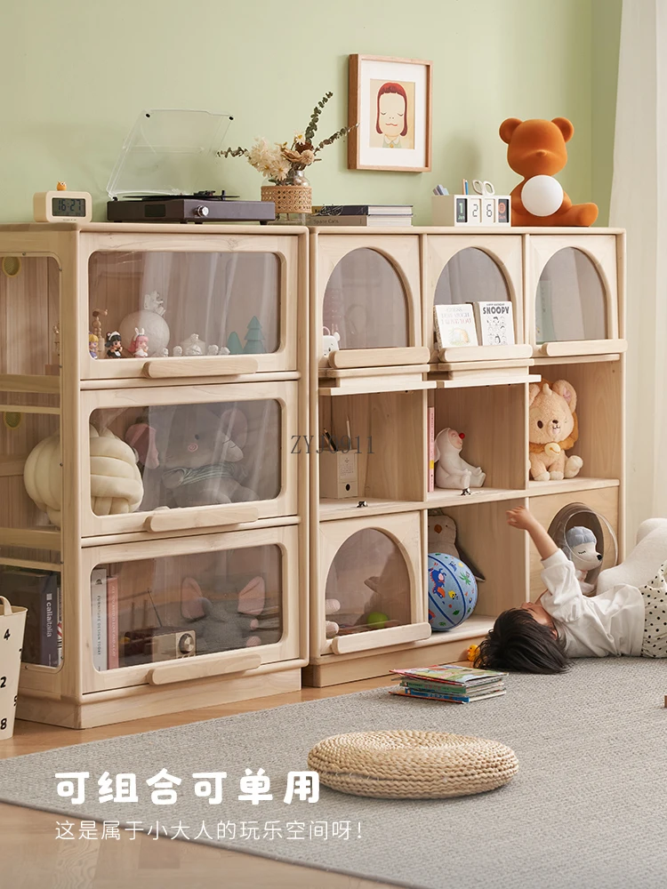 Rak Penyimpanan Anak Kayu Solid Rak Rumah Tangga Rak Penyimpanan Mainan Anak