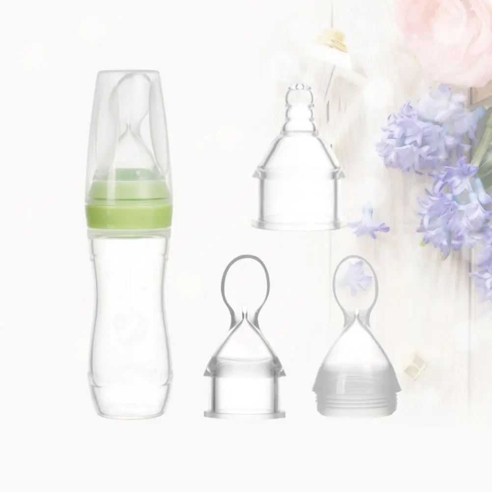 Biberon in silicone da 3 pezzi per neonati, latte, succo, medicina, uso da viaggio, leggero, portatile, morbido