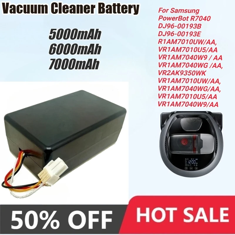 

Vacuum Battery for Samsung DJ96-00193B PowerBot R7040 R1AM7010UW VR1AM7010U5 VR1AM7040W9 VR2AK9350WK VR1AM7040WG VCA-RBT71/XAA