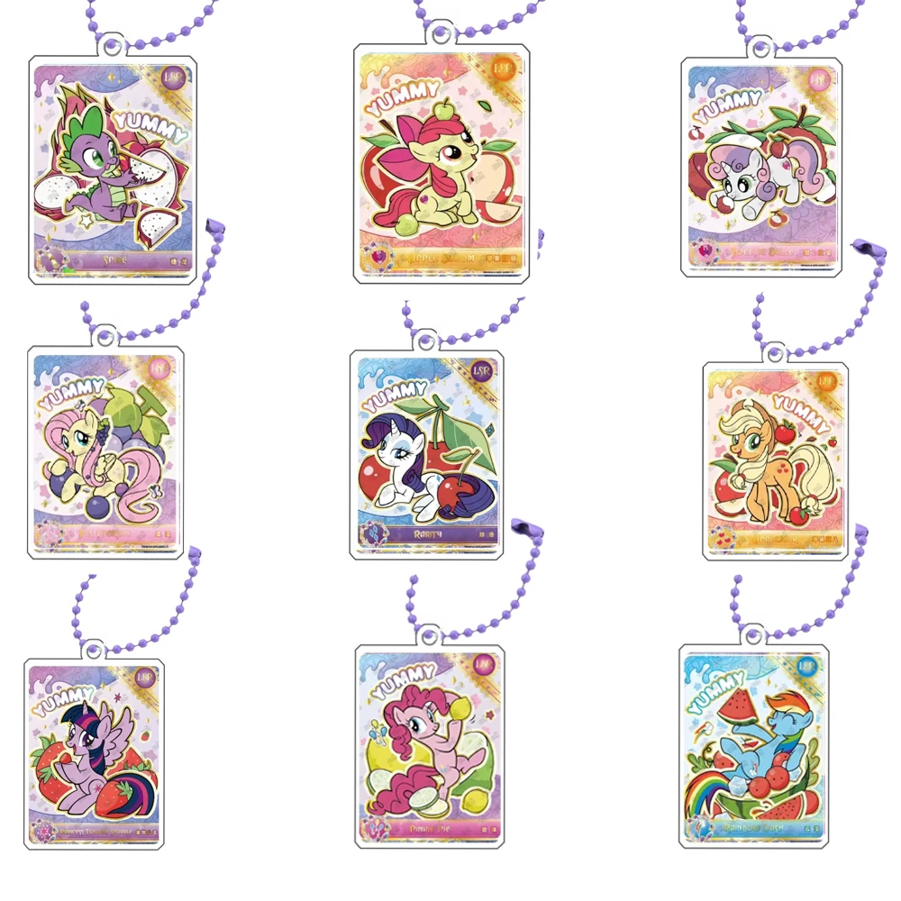 Kayou My Little Pony Key Chain Friendship Forever Cards Rainbow Pack Ultra Rare Card Anime Collectible Cards Princess Key Chain