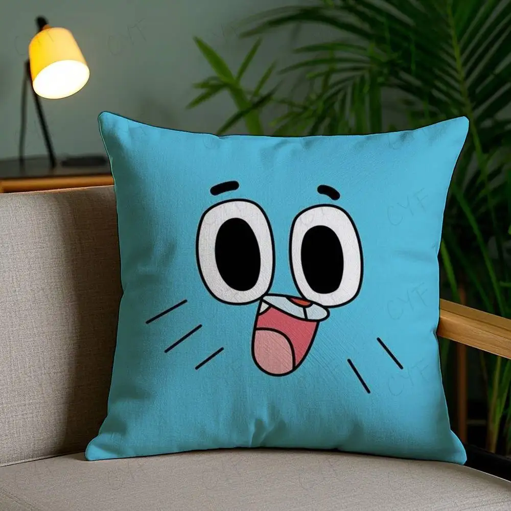 الرسوم المتحركة مذهلة العالم Gumball كيس وسادة آمنة مخصصة صور وسادة، مكافحة تتلاشى نحى الصوف وسادة، آمنة للأمهات والرضع.