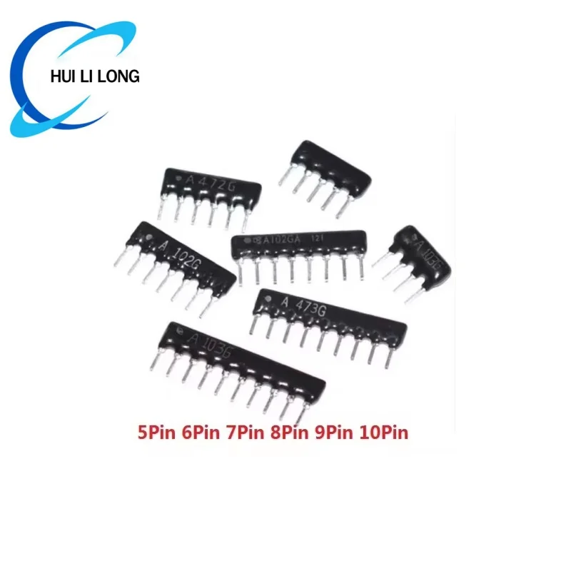 10/20pcs Exclusion Network Resistor Array 4PIN 5PIN 6PIN 7PIN 8PIN 9PIN 10PIN DIP4 DIP5 DIP6 DIP7 1K 4.7K 10K A102J A103J A472J