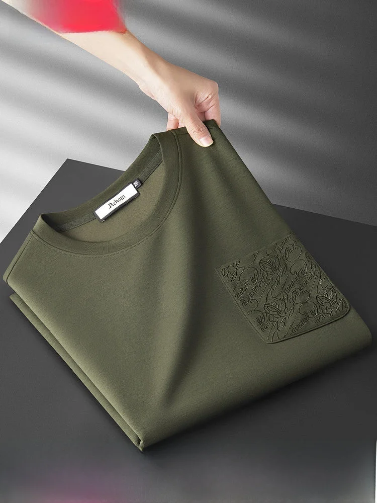 

Modal ort Sve T-irt Men's Casual round Ne f Sve Breathable Polyester Cotton Spandex Blend Comfortabl...