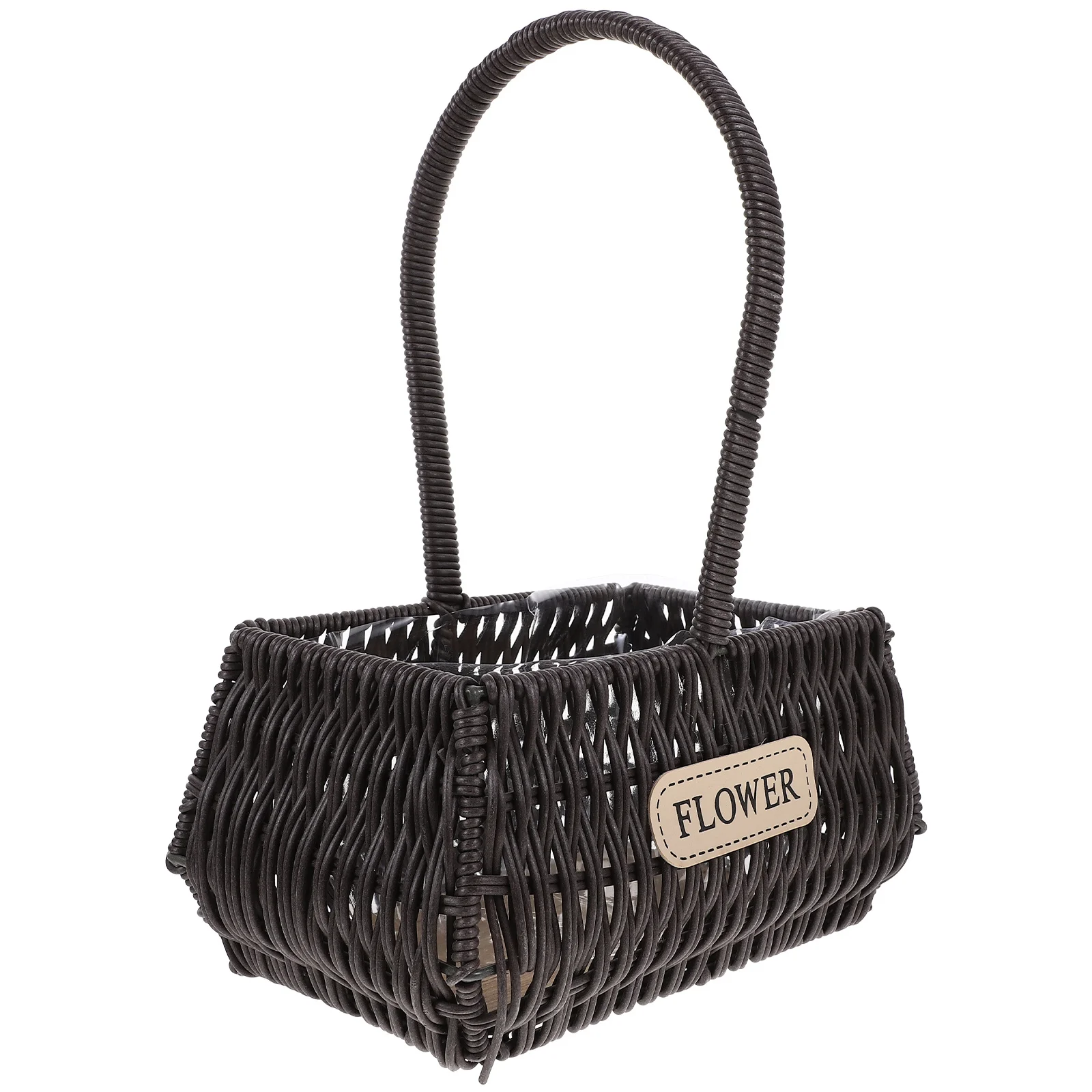 

Simple Generous Woven Flower Basket Compact Decorative Storage Festival Birthday Gifts Woven Flower Basket Wedding Decor