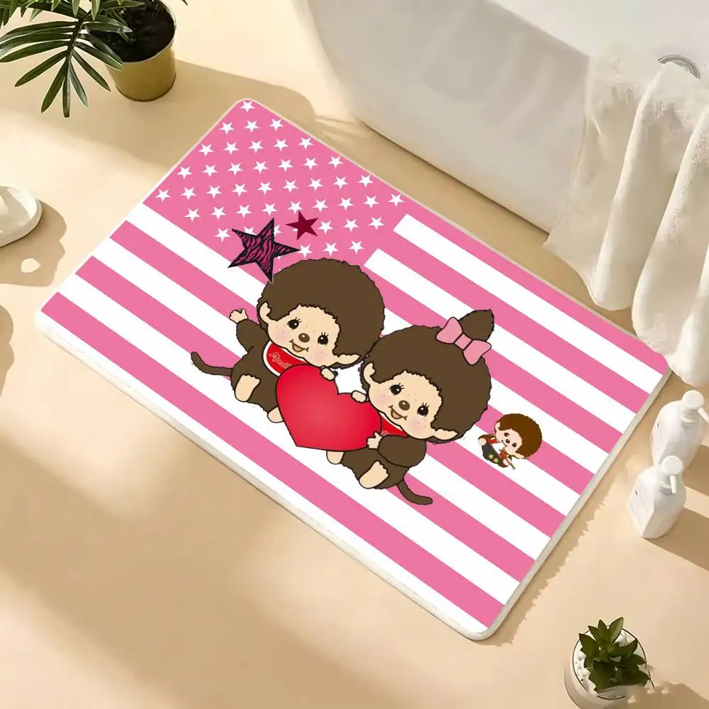Cartoon M-Monchhichis Floor Mat Bathroom Absorbent Mat Rugs Simple Door Dirt-resistant Mat Home Kitchen Mat