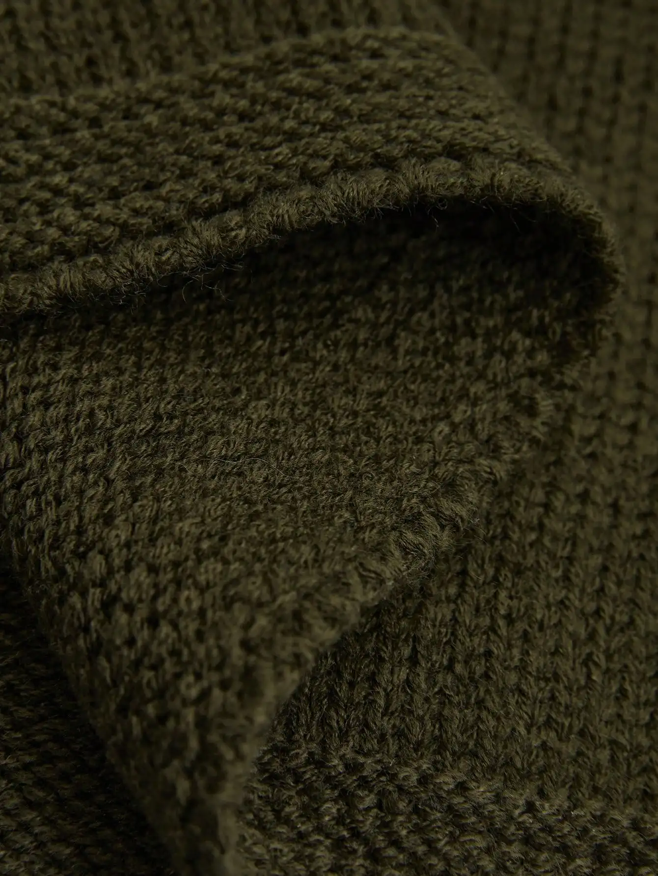 Olive Green Turtleneck Sleeveless Knit Top with Side Tie Detail