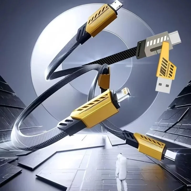 2 IN 3 Nylon Braided Multi Ports Type C Charger Cord Compatible With iPhone 16 Samsung Xiaomi Mobile Phone image 6