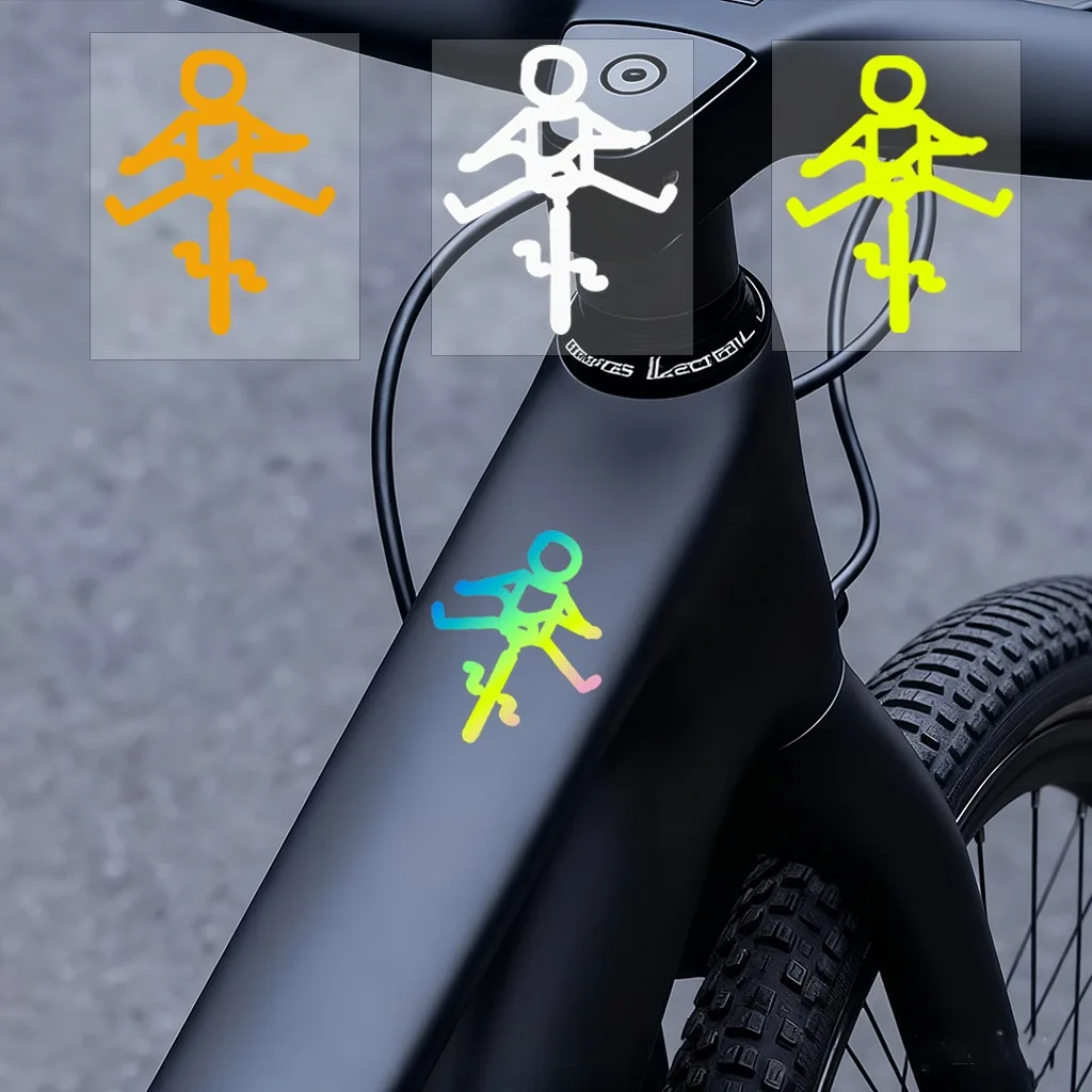 3PCS Rainbow Vinyl DIY Decorative Bicycle Bike Reflective Sticker Decal Handle Bar Top Tube Frame Mudguard Protection